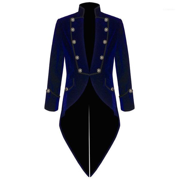 Fatos masculinos Blazers Homens Atacado - Personalizado Made Fashion Velvet Bulvet Bule Bule Tailed Revestimento Homens Formal Party Terno Mais Recente Terno 202