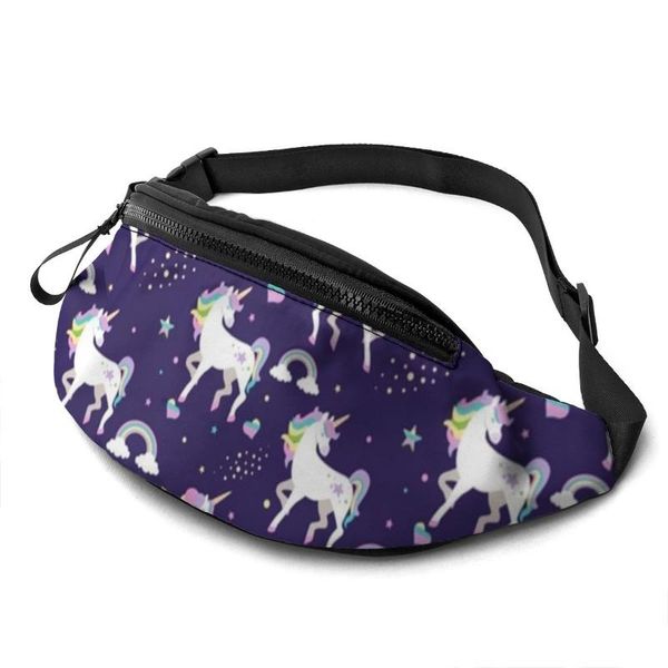 

waist bags rainbow bag print polyester pack sports teenagers