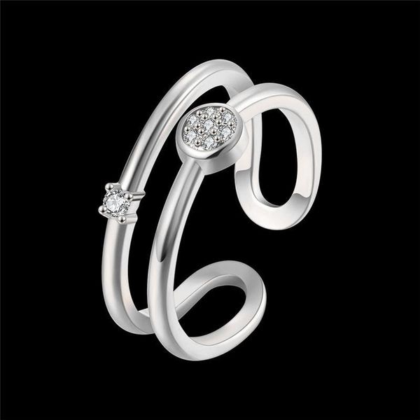

wedding rings wholesale adjustable with stones for women firends giftelegant rose gold/silver color rhinestone cz ring fashion jewelry, Slivery;golden