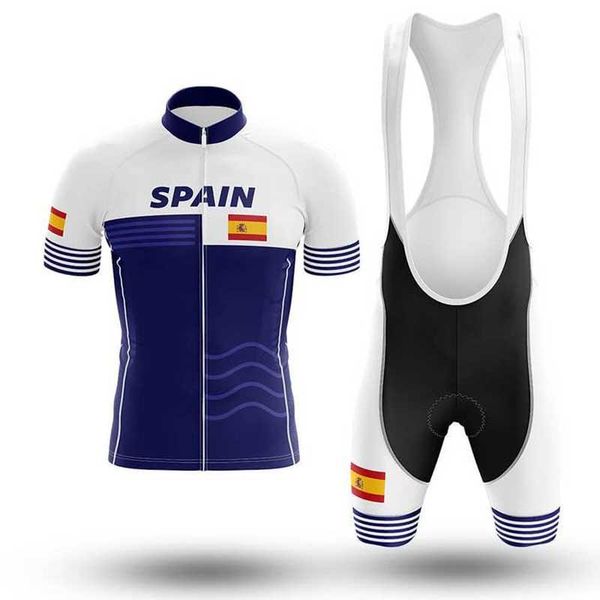 

racing sets pro spain team 2021 man cycling jersey set summer bike clothing kit mtb maillot mens bicycle clothes outdoor outfit cyclist suit, Black;blue