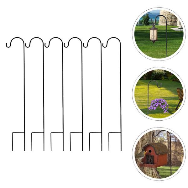

hooks & rails 6pcs shepherd iron hook garden ground rod handicraft stand hanger