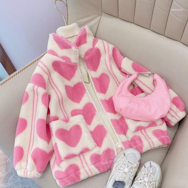 

jackets fashion kids girls princess coat autumn winter children long sleeve fleece heart outwear coats casacos adk7551, Blue;gray