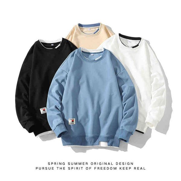 

male sentials hoodie autumn japane street casual trendy minimalist couple sports oversized sweatshirt for teens, Black