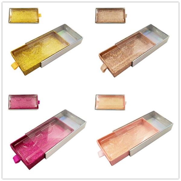 

false eyelashes wholesale1/100pcs packing box for package pull-out eyelash boxes multicolor diy flash cases makeup print logo