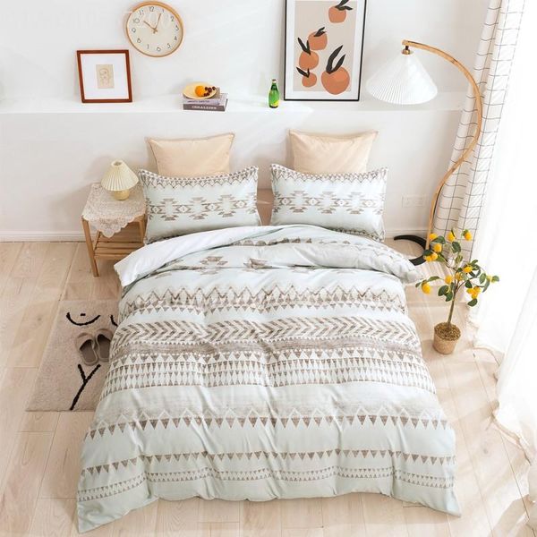 

bedding sets simple style set 3d print triangle geometric bed cover single/double//king quilt pillowcase kit