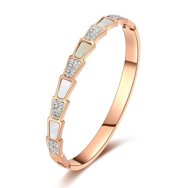 

new arrival 316l stainless steel cuff bangle bracelets for women rose gold stainless steel bracelet q0717, Black