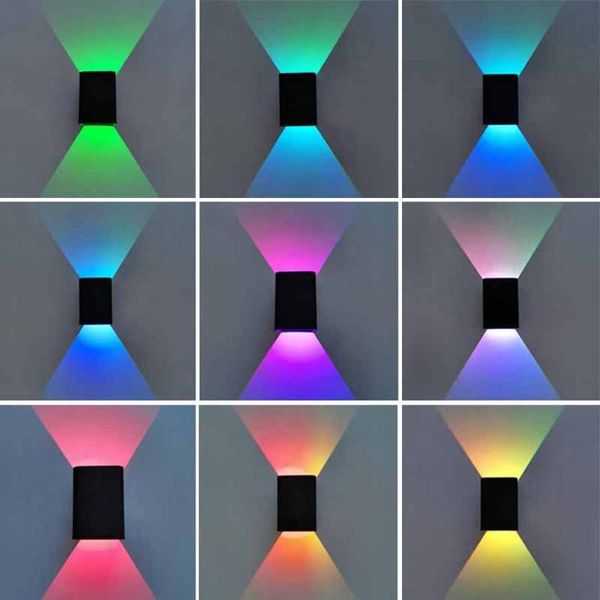 

wall lamp art deco modern led light up down indoor lighting aluminum sconce rgb lights with remote control wandlamp