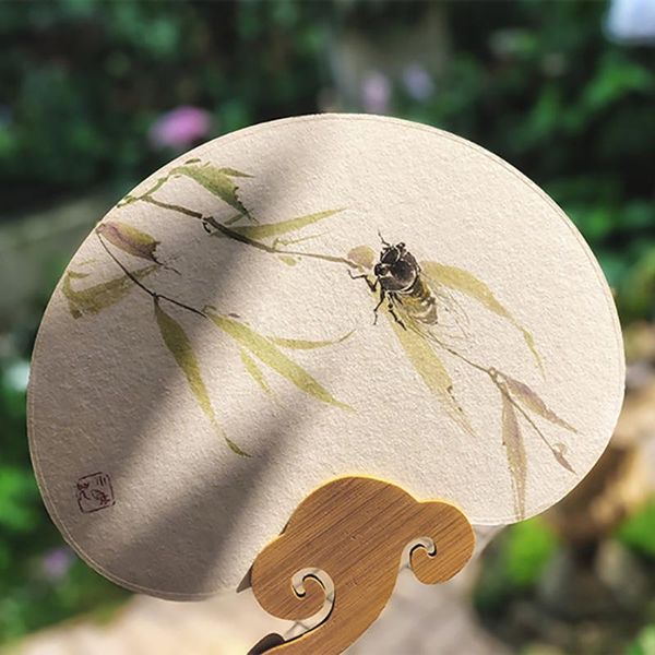 

other home decor double sided thickened paper fan blank group hand chinese painting diy creation ancient style long handle face