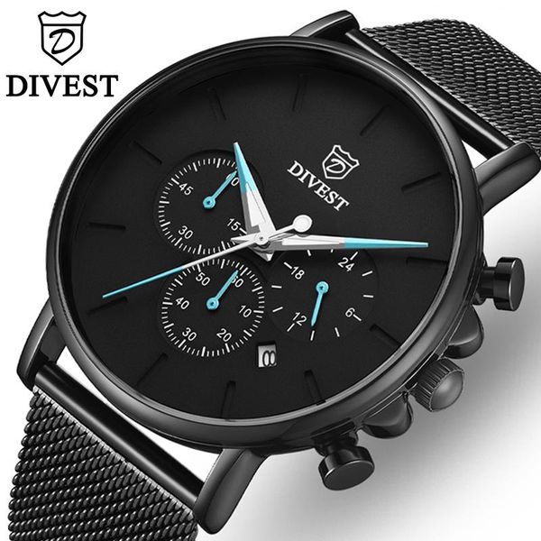 

wristwatches divest fashion mens watches quartz watch men mesh steel waterproof ultrathin wristwatch for sport clock, Slivery;brown