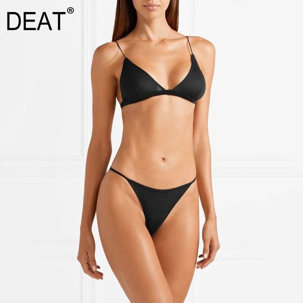 

[deat] solid satin smooth comfortable rimless style underwear bra comfortable triangle cup spring and summer gx880 210428, Red;black