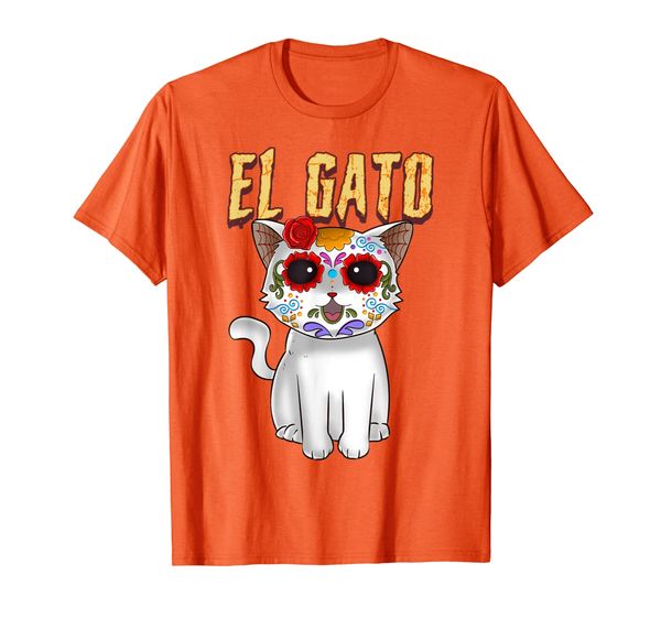

The Day of The Dead Cute Sugar Skull Cat Dia de Los Muertos T-Shirt, Mainly pictures
