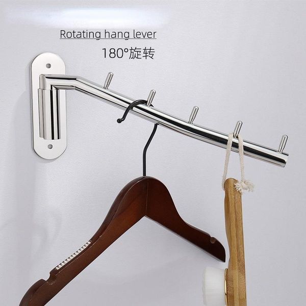 

hooks & rails rotating hook clothes rail 304 stainless steel wall-mounted