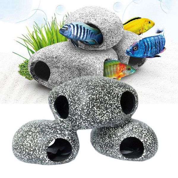 

rock cave stone decoration fish tank breeding housing shelter ornament for cichlid ceramic aquarium decorations