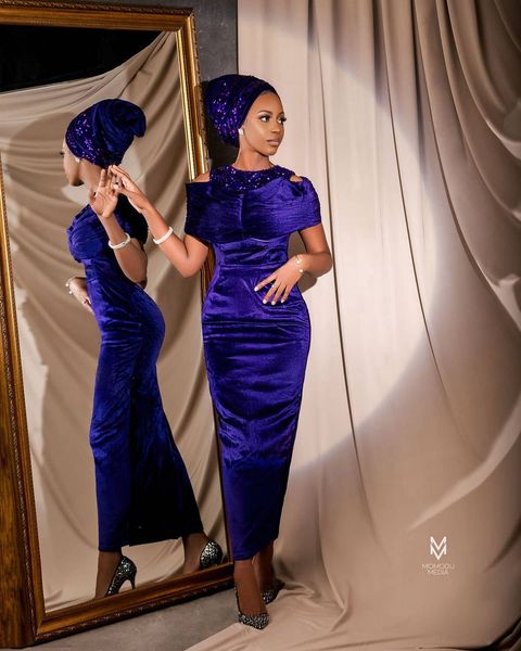 

south afrcan women prom formal party dress o-neck modern short sleeves evening dresses ankle length velvet vestidos de fiesta, Black;red