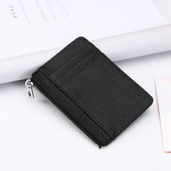 

card holders leather zipper holder bus, Brown;gray