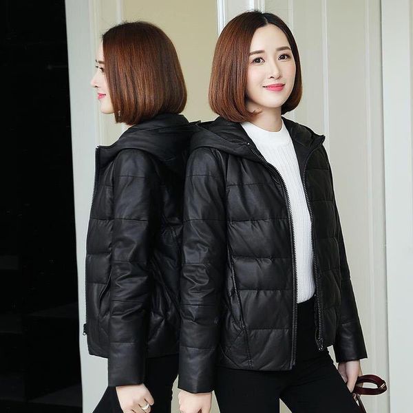 

women's down & parkas 2021 women spring winter coat jacket female thickened slim long seleeve casual parka ladies warm solid hooded jac, Black