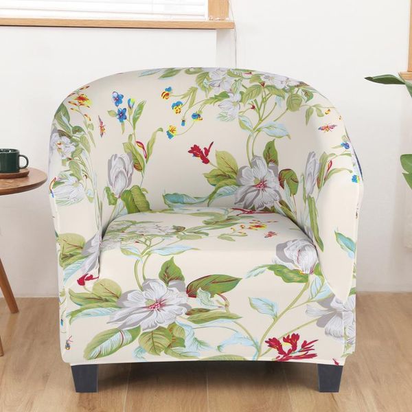 

printed flower elastic tub chair cover living room stretch sofa slipcover furniture single seater couch banquet armchair covers