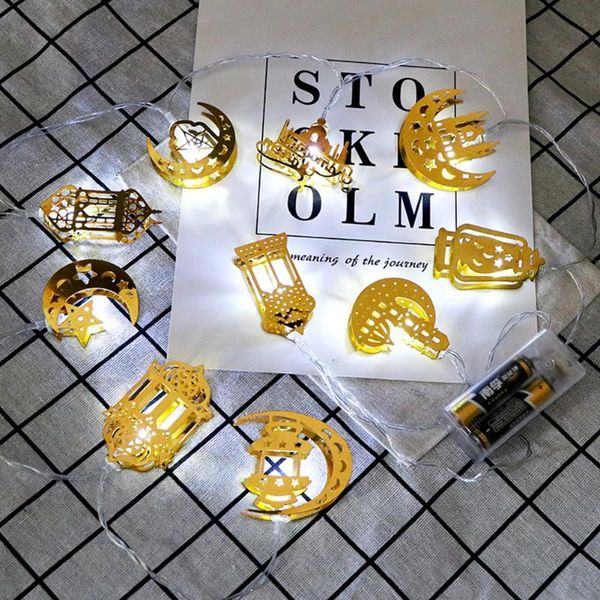 

strings 10 led ramadan golden moon star string light eid mubarak muslim festival battery lamp gift curtain lighting decoration