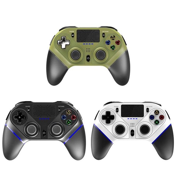

game controllers & joysticks bluetooth gamepad for ps4 wireless controller with touchpad led light speaker headphone jack pc joystick ios ps