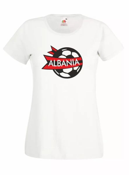 

t-shirt shirt women j1002 albanian national euro 2016 albania badge, White;black