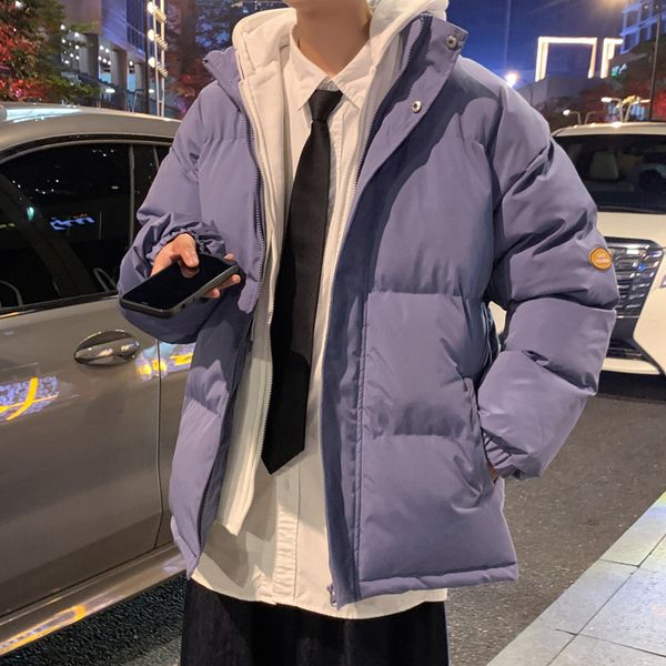 

men thicken couples down coats fashion trend warm up windproof hooded puffer jacket designer winter male loose bread casual puff jackets, Black