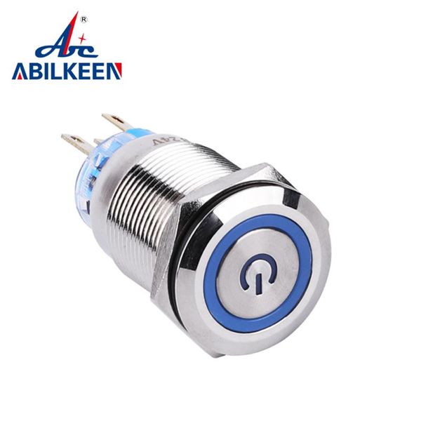 

smart home control abilkeen 19mm metal push button switch with led light 1nonc momentary/latching waterproof pc power for