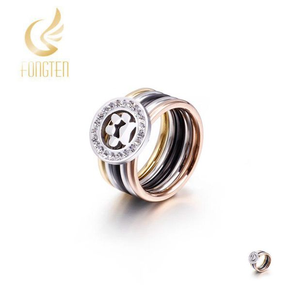 

wedding rings 6 styles love heart colorful engagement ring women titanium steel zc crystal angel dog cat claw, Slivery;golden