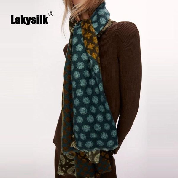 

scarves vintage winter dot print thick scarf for women large blanket tassel lady shawls and wrap soft cashmere pashmina foulard, Blue;gray