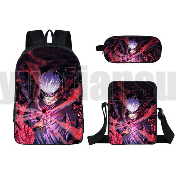 

backpack mochila jujutsu kaisen men zipper rucksacks notebook shoulder bag schoolbag pencil case sac a dos women travelbags