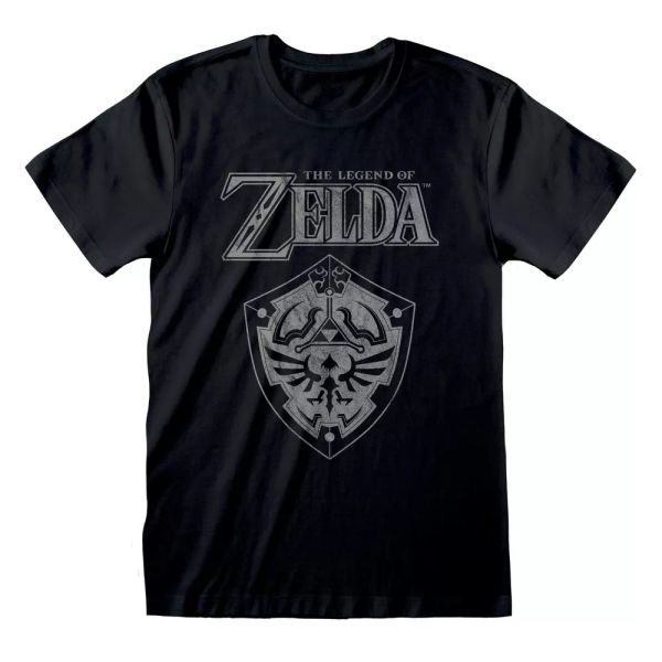 

nintendo legend of zelda distressed shield licensed tee shirt men, White;black