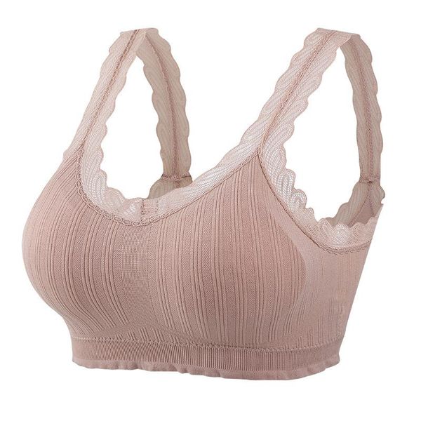 

bras chrleisure striped thread bralette lace underwear comfortable shockproof fitness seamless bra, Red;black