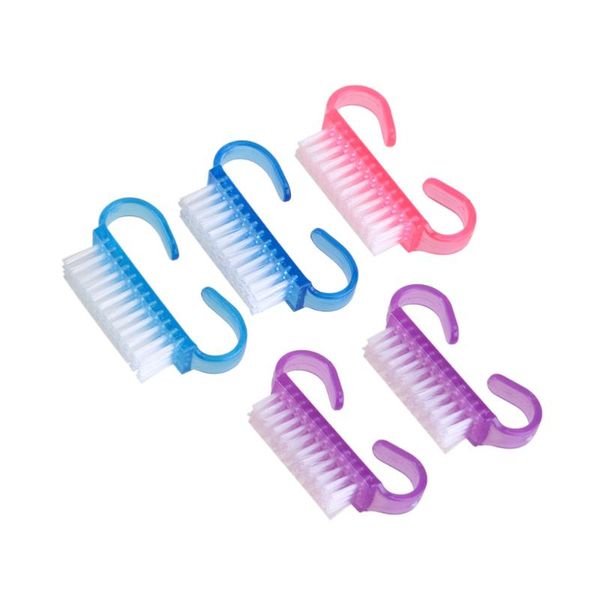 

nail brushes 5pc small dust brush handle scrubbing cleaning manicure tools (random color), Yellow