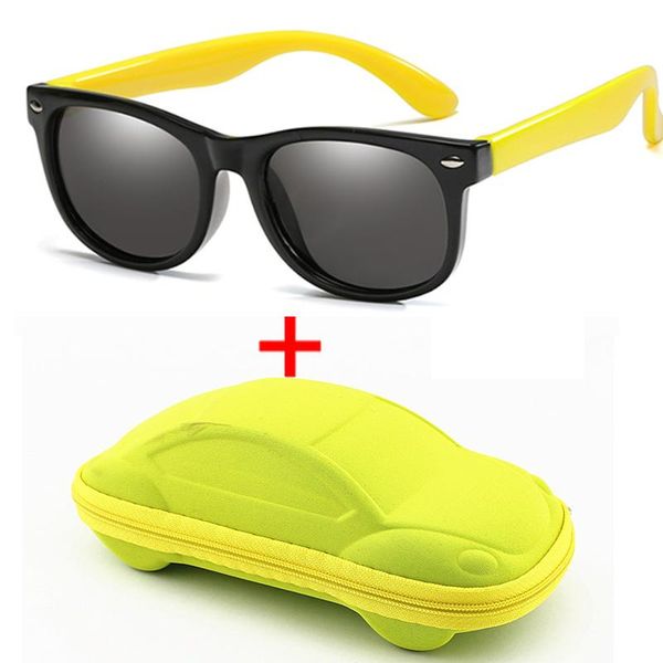 

sunglasses children polarized boys girl baby silicone safety kids sun glasses 100% uv400 eyewear child oculos with case, Blue