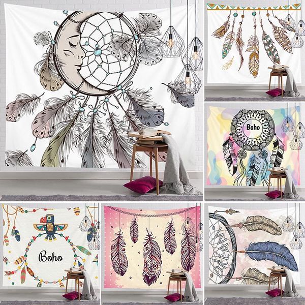 

tapestries tapestry wall hanging dreamcatcher printed boho decor cloth hippie night carpet ibows