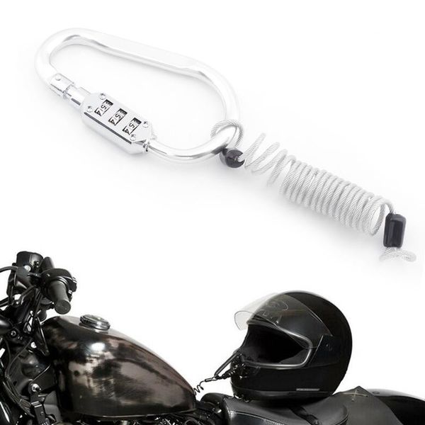 

theft protection black chrome motorcycle helmet lock anti-theft 3 digit password bicycle locks for sports equipment bags suitcases biker jac