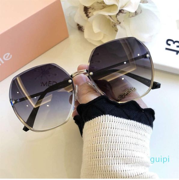 

fashion sunglasses sunglasses lfj-180 women luxury vintage wholesale designer round metal frame rimless sun glasses, Black