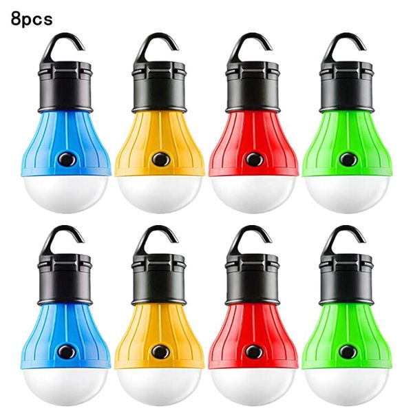 

portable lanterns 8pcs lantern tent lamp for camping led bulb carabiner light hunting night fishing working waterproof torch