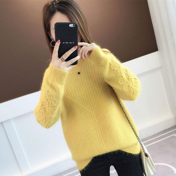 

women's sweaters fashion 2021 women o-eneck female cashmere sweater vintage pullover fashions woman, White;black