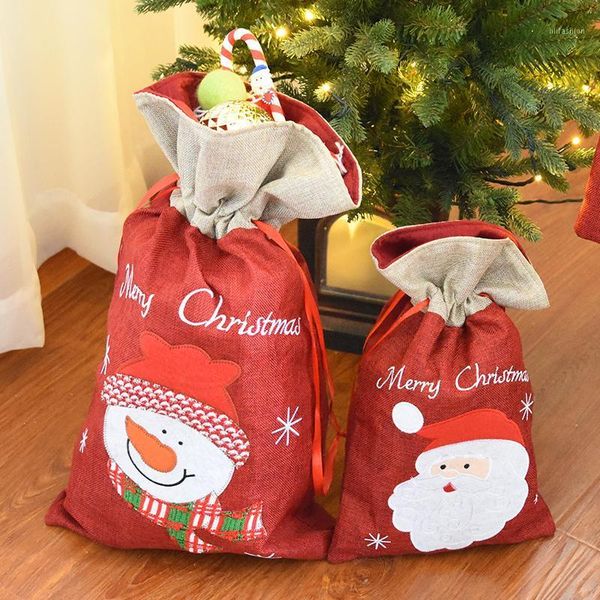 

christmas decorations burlap old man snowman gift bag pendant large back ornament