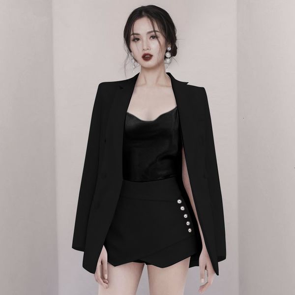 

casual small black dresses fragrance goddess suit dress fashion short skirt french minority three piece set, Black;gray