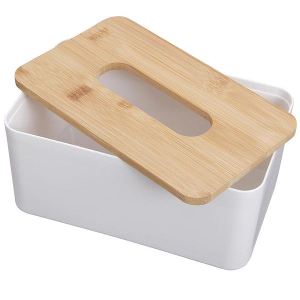 

plastic tissue box waterproof bamboo wooden cover holder kitchen storage office home car organizer wholesale drop boxes & napkins