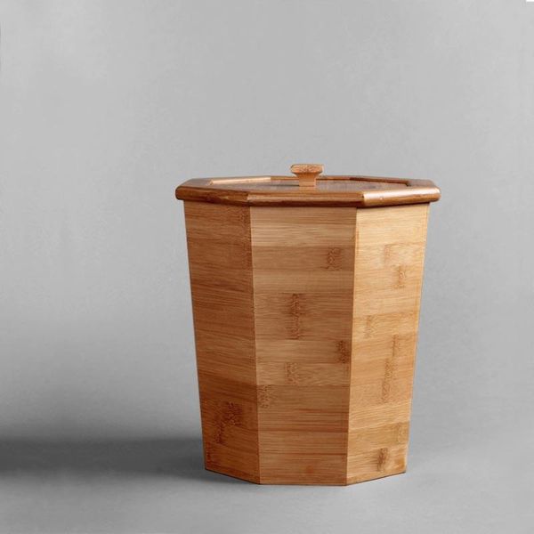 

bamboo gongfu tea waste water leaves residue split bucket barrel container
