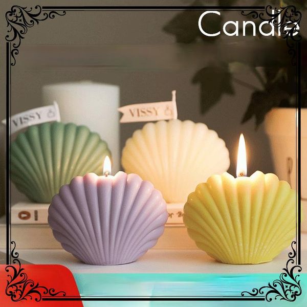 

candles shell candle soy wax scented home decor fragrance background props geometric party gifts