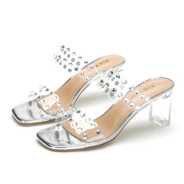 

dress shoes women sandals 2021 rhinestones ladies thick heel beach, Black