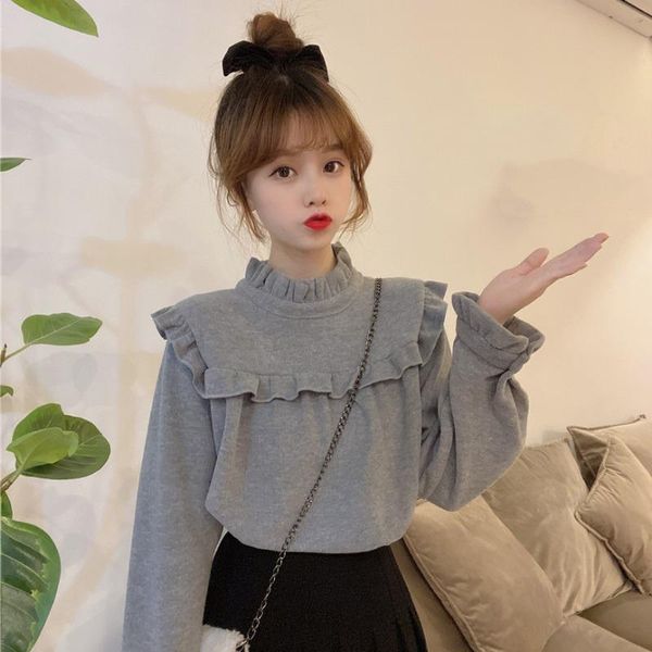 

women's t-shirt spring and autumn korean loose padded bottoming shirt top, White