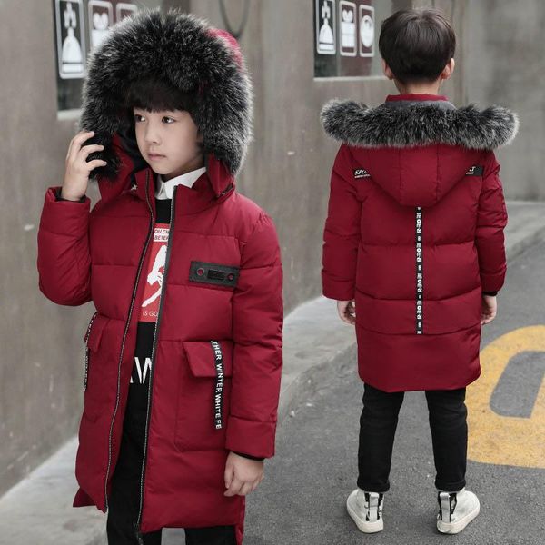

coat boys winter 6 to 15 years hooded children casual down jacket big boy jackets kids warm outerwear parks, Blue;gray