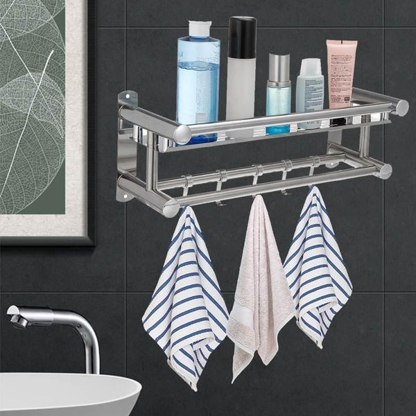 

layer punch-bathroom towel racks holder wall mounted storage hanger shelf kitchen el clothes bar rail organizer