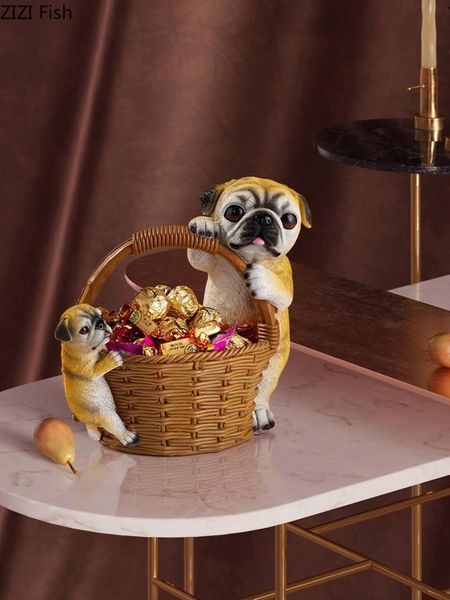 

storage baskets american resin cat and dog sculpture basket console table decor cute animal key candy box modern home decoration