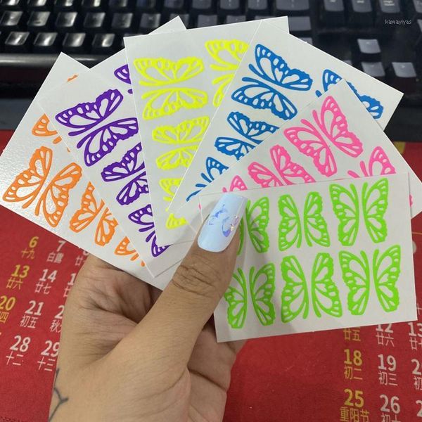 

hg-03 butterfly nail decal art decals stickers 6 colors 6pcs butterflies 3d waterproof accessories decals,hg51, Black