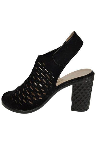 

women black cage sandelet sandals